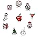 10pcs Mixed Style European Style Enamel Crystal Red Apple Bead Charms Fits Pandora Bracelets For Women Jewelry,Christmas Beads