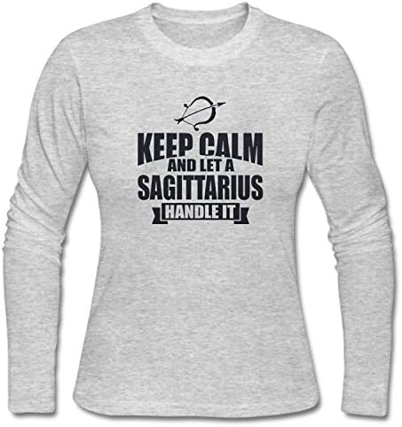 SYBING Women's Keep Calm and Let a Sagittarius Handle It Long Sleeve T-Shirt