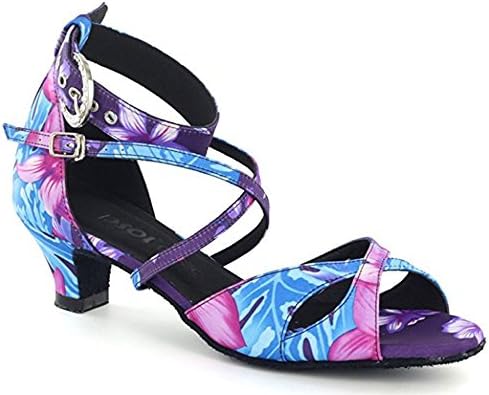 DSOL Women's Latin Dance Shoes DC1616-1 Heel 2.2" Black