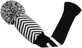 Scott Edward Black Diagonal Stripes Knit Woods Golf Head Covers Set 4 view 4