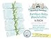 Brooklyn Bamboo Organic Bamboo Baby Washcloths (Pack of 6) Premium Quality Extra Soft & Highly Absorbent Face Towels (10 x 10 Inches Reusable Wipes) - Perfect Cloth for Sensitive Skin of all Age, Blue