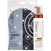St. Moriz Advanced Color Correcting Self Tanner Mousse in Ultra Dark with Tanning Mitt - 7.78 Fl Oz - Color Correcting Instant Self Tanning Foam for Face & Body - Long Lasting & Streak Free