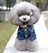 SMALLLEE_LUCKY_STORE Pet Small Dog Cat Clothes Classic Denim Jacket Coat Male Costume Blue S