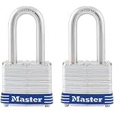 Master Lock 3TLF Laminated Steel Padlock with Key, 2 Pack Keyed-Alike
