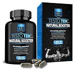 TestoTEK All Natural #1 Rated Testosterone Booster - 12 Ingredients, 120 Pills, 30 Day Supply - Strength, Energy, Stamina and More