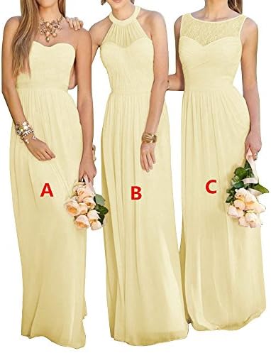 Lovelybride Pink A Line Long Chiffon Prom Bridesmaid Dress Wedding Party Dress
