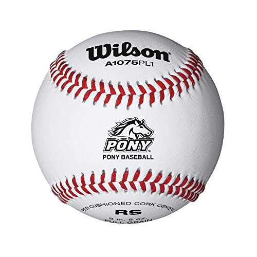 Wilson Pony League Raised Seam Baseball (12 Pack), White