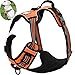OLizee® New No Pull Dog Harness Outdoor Adventure Reflective Markings Pet Vest with Handle Adjustable Protective Nylon Walking Pet Harness Variety of Sizes and Colors,Orange XL