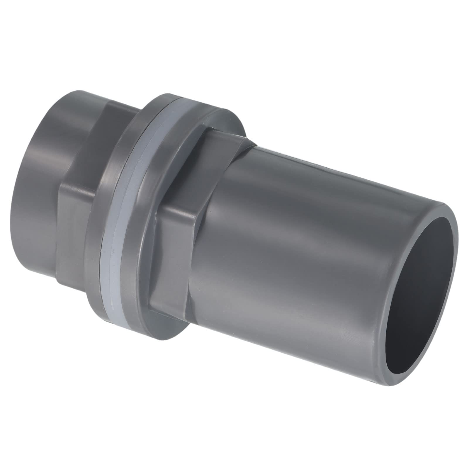 PATIKIL PVC Water Tank Pipe Fitting 1" ID DN25, Straight Tube Adapter Connector, Grey