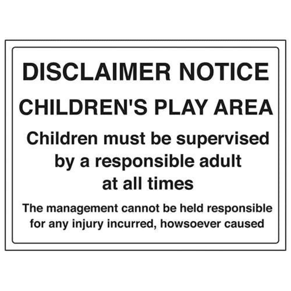 V Safety Disclaimer Notice Sign - 400mm x 300mm - 1mm Rigid Plastic — image 1