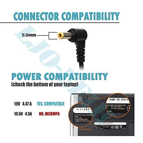 Laptop/Norkbook Adapters Charger for Toshiba Satellite C655 C655D C675 C850 C855 C855D C875 C50 C55 C55D C55DT C55T C75 C75D L50 L55 L55D; PA3714U-1ACA PA5035U-1ACA PA3917U-1ACA Power Supply Cord - Thumbnail 3