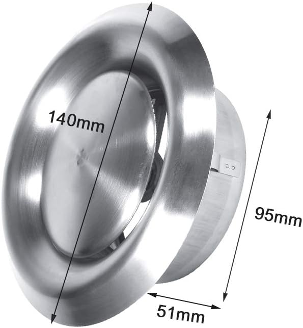 Stainless Steel Round Air Vent Grill Cover Ventilation Duct Cover Home Wall Ceiling Diffuser Exhaust Supply for Bathroom Office Kit - Image 3