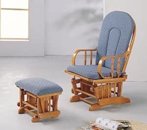 Amazon.com: Oak ROCKER Glider and OTTOMAN by Coaster: Furniture & Decor