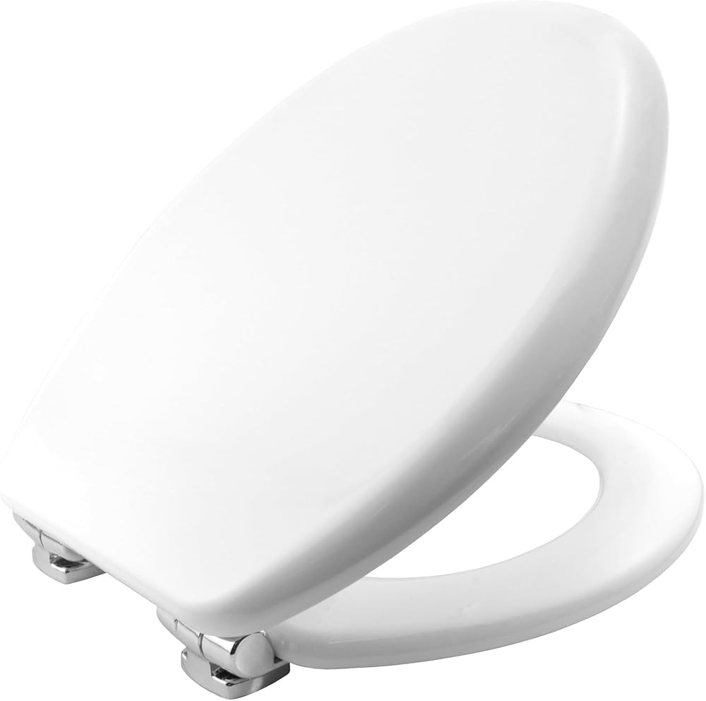Bemis Vegas Ultra-Fix White Toilet Seat Soft Close Moulded Wood Hinges
