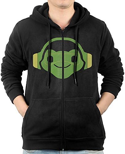 ADKKSI Casual Mens Lucio Overwatch Video Game Full-Zip Sweatshirt Hoodie Jacket Small