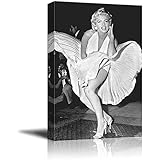 Portrait of Marilyn Monroe - Inspirational Famous People Series | Giclee Print Canvas Wall Art. Ready to Hang - 24"x36"