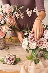 Ling's Moment Roses Artificial Flowers 25pcs