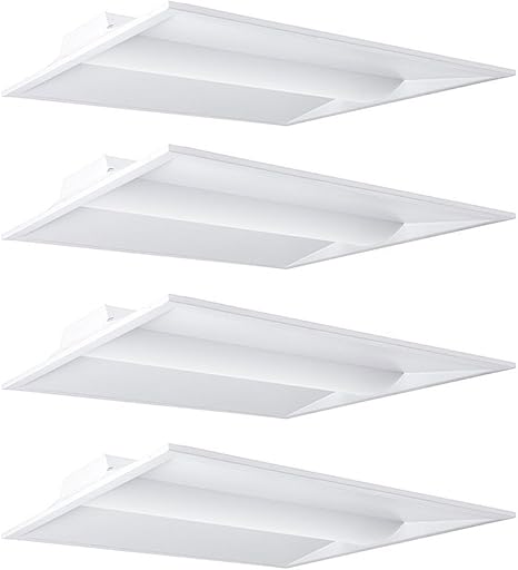2x2ft 30w Led Troffer Light Recessed Panel Light Fixture Commercial Drop Ceiling Light Volumetric Office Lighting 0 10v Dimmable 5000k Ul Dlc 4 Pack Amazon Com