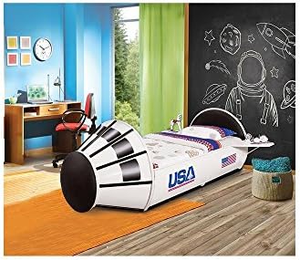 Vauxhall Metal Space Rocket Boys Full Bed - White