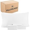 Arkwright Bulk Queen Pillow Cases - Case of 72 - Soft Hypoallergenic Cotton Blend Pillowcases, Bedding Essentials for Hosts, Resorts, Vacation Rentals, Standard, White