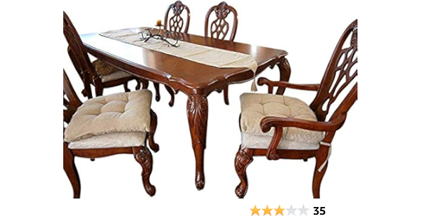 Amazon Com Octorose Large Size Set Of 4 Soft Micro Suede Dining Office Chair Cushion Pads 17x17 Beige Khaki Home Kitchen