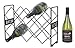 Finnhomy 10 Bottle Wine Rack with Wine Pattern, Wine Bottle Holder Free Standing Wine Storage Rack, 2-Way Storage Original Design, Iron, Brozen