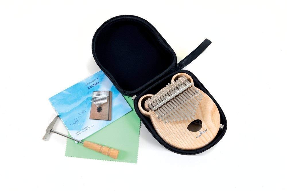 GEWA Kalimba thumb piano oak, with pick-up, 17 steel reeds, tunable, incl. bag, tuning hammer, instructions