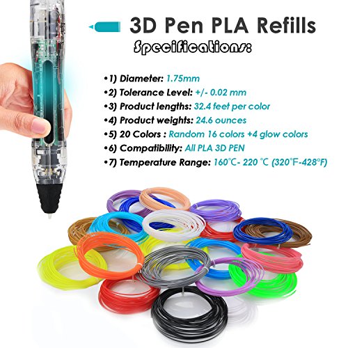 image for TR-LIFE 3D Pen Filament Refills PLA - 1.75mm PLA Filament 3D Printing 