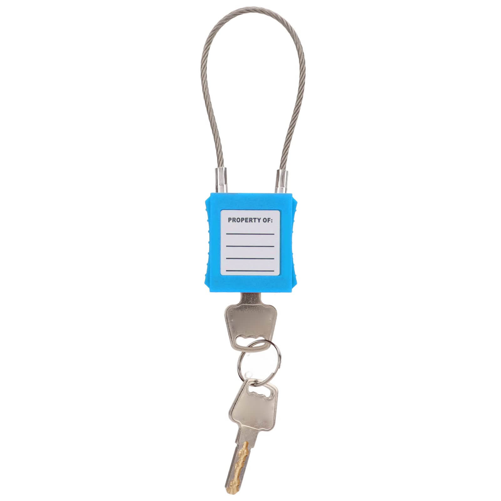 Lockout Tagout Safety Padlock, 85mm Shackle Steel Cable Locks with 2 Key for Lock Out Tag Out Stations, Multi Color Optional(Blue)