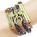 Jiayiqi Men Women Cool Multilayer Braided Leather Dragon Love Adjustable Brown Bracelet