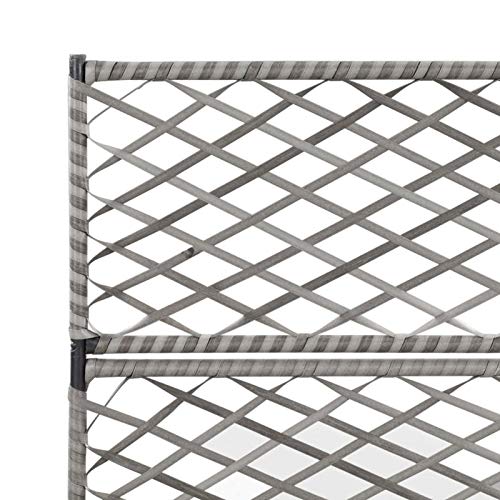 Tidyard Hochbeet Pflanzkasten Blumenkübel aus Poly Rattan Mit 3 herausnehmbaren Töpfen,Pflanzgefäß Rankhilfe Spalier Pflanzkübel Blumenkasten Blumentopf 83 x 30 x 130 cm Mit Rankgitter – Bild 8