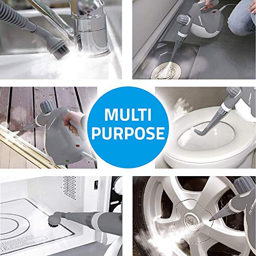 PurSteam World's Best Steamers Chemical-Free Cleaning PurSteam Handheld Pressurized Steam Cleaner with 9-Piece Accessory Set Purpose and Multi-Surface All Natural, Anthracite