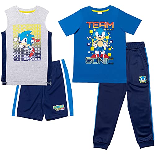 SEGA Sonic The Hedgehog 4 Piece Mix n' Match T-Shirt Tank Top Shorts and Pant Set