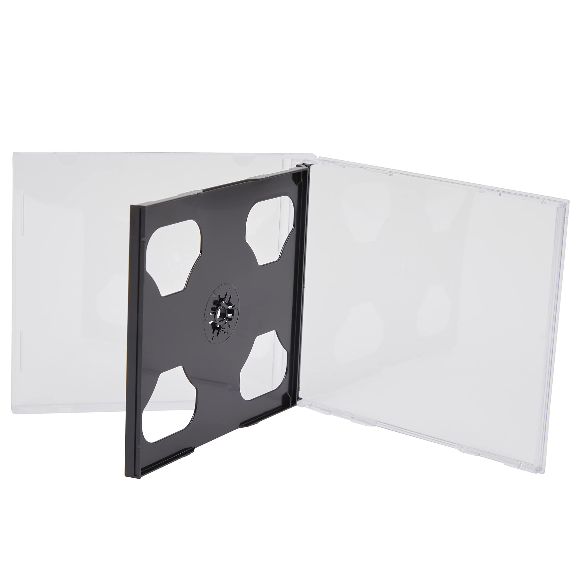 50 x Dragon Trading Double Disc Cases With Black Tray To Hold 2 CD DVD Blu Ray Discs. Double Black Jewel Cases.Professional Quality To Store All Formats Of Discs. Hold Two Discs