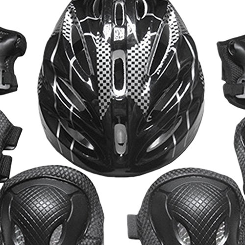 image for Flameer Adults Protection Kit Skateboard Helmet Knee Elbow Palm Pad Se