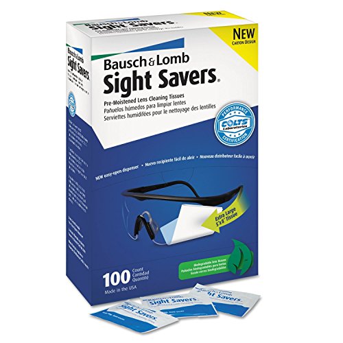 Bausch & Lomb 8574GM Sight Savers BiyTd Premoistened Lens Cleaning Tissues, 100 Count (2 Pack)