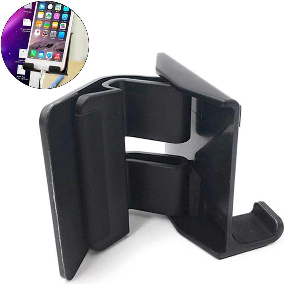 2Krmstr Safty Cellphone Holder Stand, Phone Mount Fixed Clip on Flat and Slim Monitor, Enjoying Dual Screen One Time