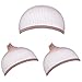EBOOT 3 Pack Wig Caps Elastic Hair Mesh Net Open End (Beige)