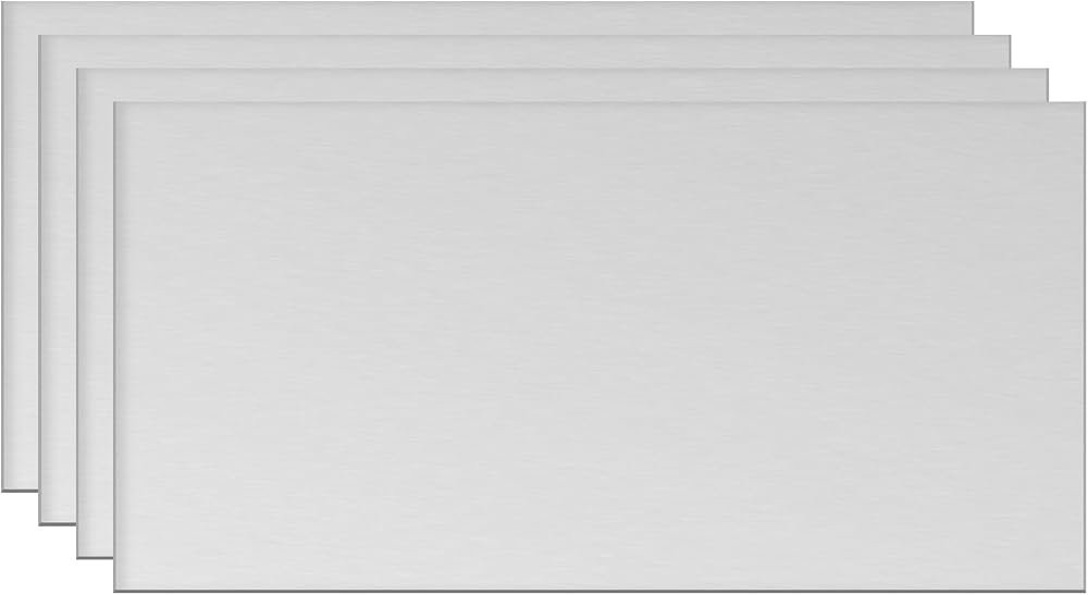 Sourcing Map Aluminum Sheet 4 Pcs 300x150x0.5mm 5052 Plate Silver