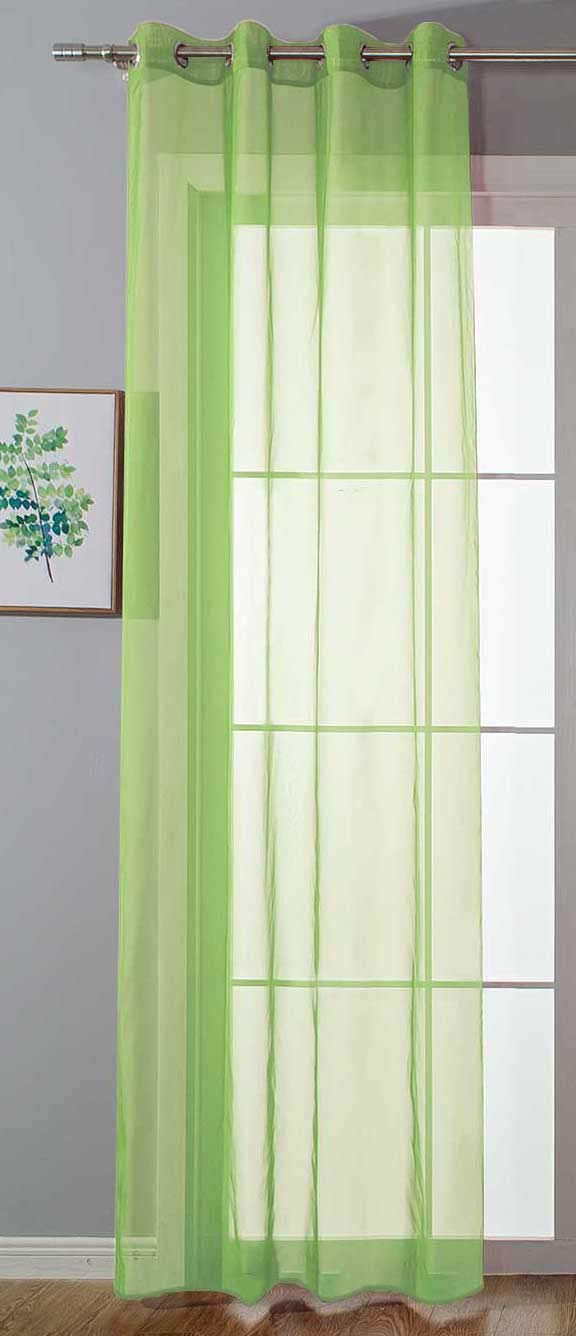 Gardinenbox 20332-cn Transparent Eyelet Curtain with Eyelets for Living Room 100% Polyester Apple Green 175 x 140 cm โ image 1