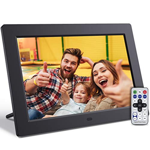 Jeemak Digital Picture Frame 10.1 Inches with Remote Control IPS Screen Photo Music 1080P Video Slide Show Auto Rotate Calendar Support USB and SD Card