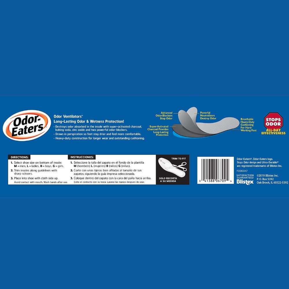 Odor Eaters Insoles Ultra-Durable (3 Pack)