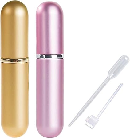 Amazon アトマイザー 詰め替え ポータブル クイック 香水噴霧器 5ml 2色セット 香水スプレーボトル 小分けボトル 香水ボトル 携帯用 詰め替え容器 香水用 メンズ 女性用 スポイト付き 詰め替えノズル付き ゴールド ピンク Yinke アトマイザー 通販