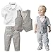 Styles I Love Baby Kid Boy Formal Wear Shirt, Vest and Pants 3-pc Outfit (90/1-2 Years) Khaki