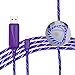 BEISTE Lightning USB Charger and Sync Cable, Luminous Flowing EL Light Cable (2.6 Feet & High Speed) for iPhone 6, 6 Plus, iPhone 7, 7 Plus, iPhone 5s, iPad - Purple