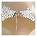 Lefinis Vintage Bridal Retro Girl Gothic Braided Flower White Lace Collar Choker Necklace Earrings Set