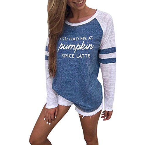 UONQD Women Letter Blouse Long Sleeve Patchwork Tops