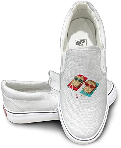 Raroccan Sunbathe Toast Unisex Canvas Sneakers Shoes White 35