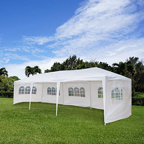 Z ZTDM 10' x30' Outdoor Canopy Tent,Party Wedding Gazebo Pavilion Patio Catering Event Dancing, Upgrade Tube Steel,w/8 Removable Sidewalls Free Stainless Stake and Nylon Ropes