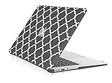 TopCase Quatrefoil/Moroccan Trellis Black Ultra Slim Light Weight Rubberized Hard Case Cover for MacBook Air 13